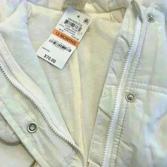 First Impressions Snowsuit Cream Infant Girl 12 Months NWT Hood - Picture 4 of 9